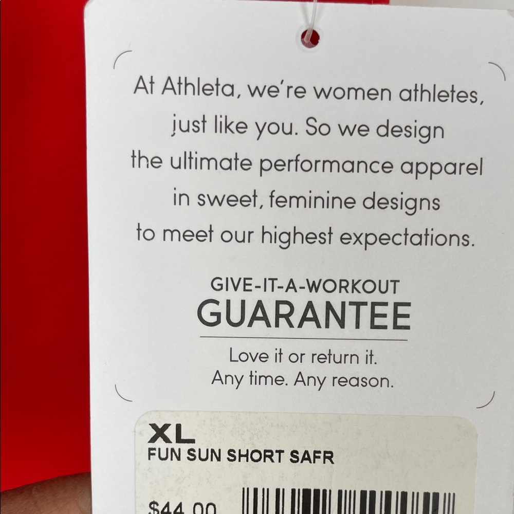 Athleta Fun In The Sun Drawstring Waist 2 Pocket Red Women's XL Swim Shorts - Picture 6 of 8